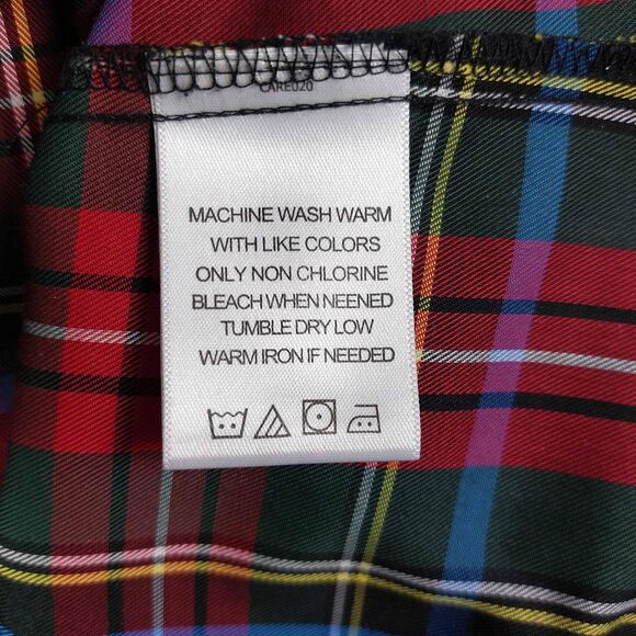 Foxcroft Shirt Womens Sz 10 Black Red Plaid Wrinkle Free Shaped Fit Long Sleeve - Picture 8 of 10